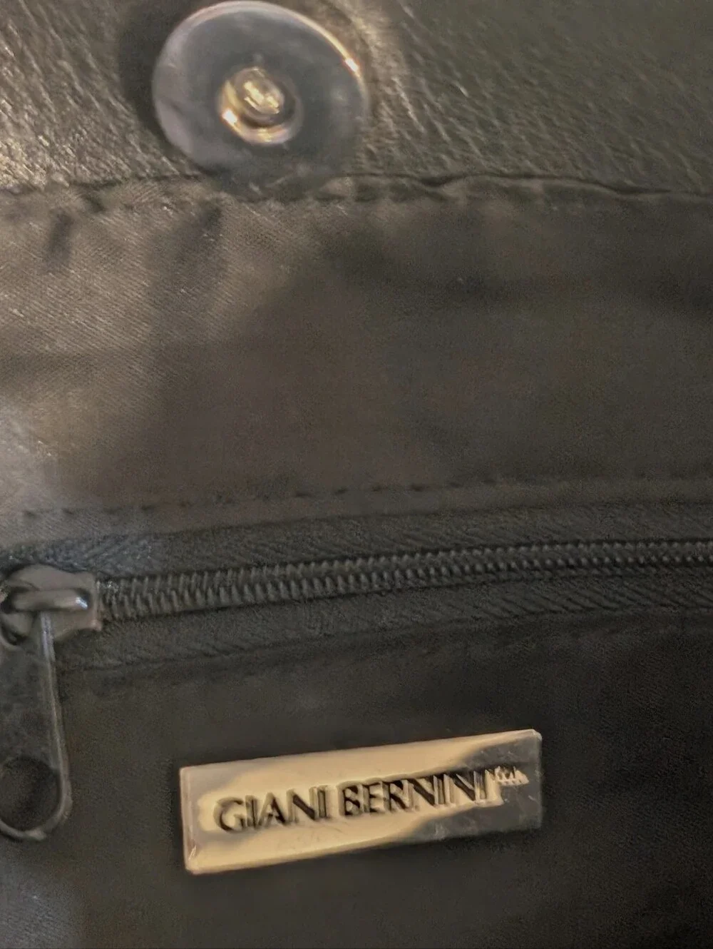 Vintage Giani Bernini Black Real Leather Slouchy Shoulder Handbag Boho Chic